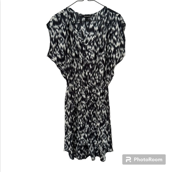 Express dark blue and white high low dress - Picture 1 of 4
